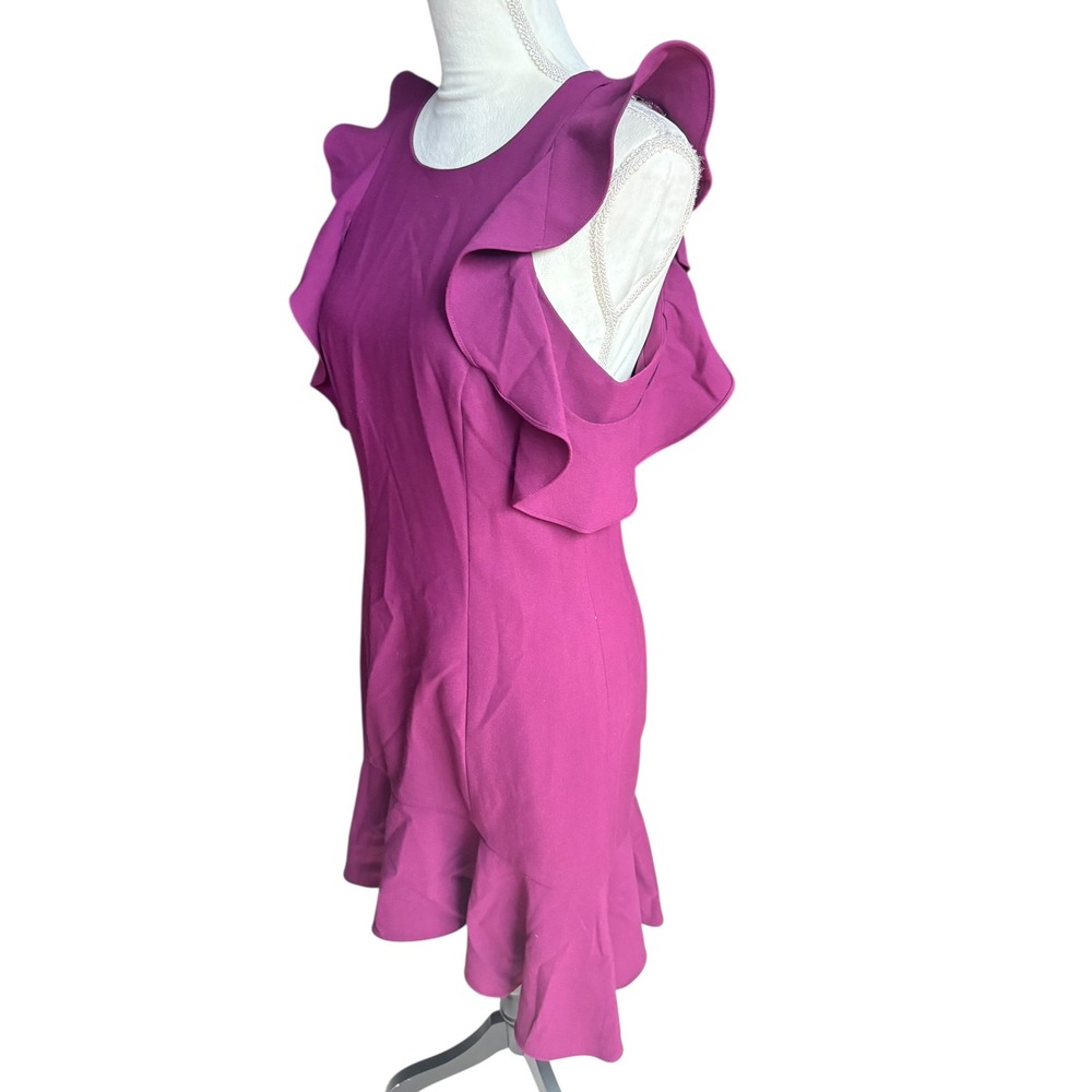 Cinq a Sept Micah Jewel Neck Open Shoulder Sheath Crepe Cocktail Dress - 10 - Picture 5 of 9